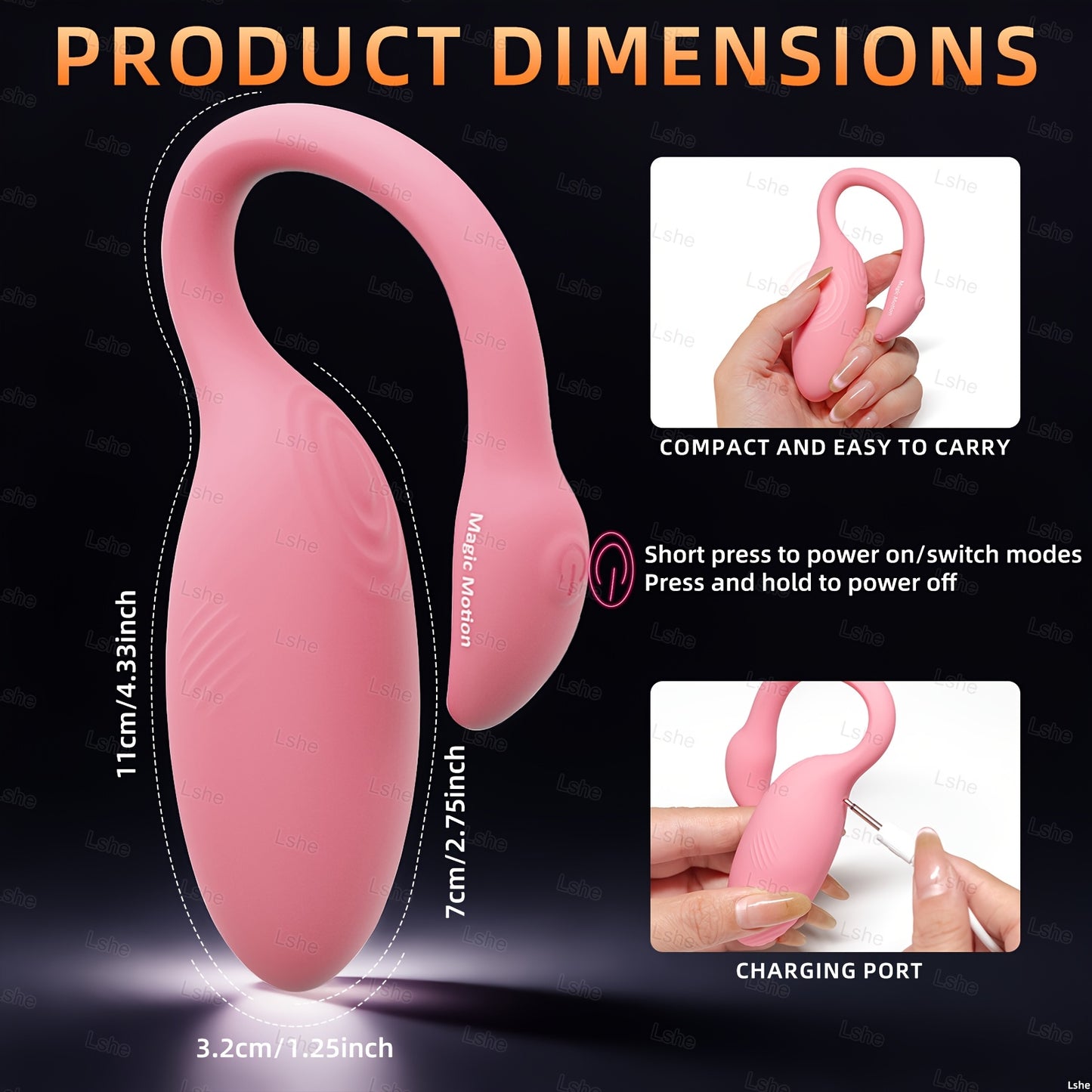 LSHE Smart Kegel Exerciser With Pressure Sensor And App Remote