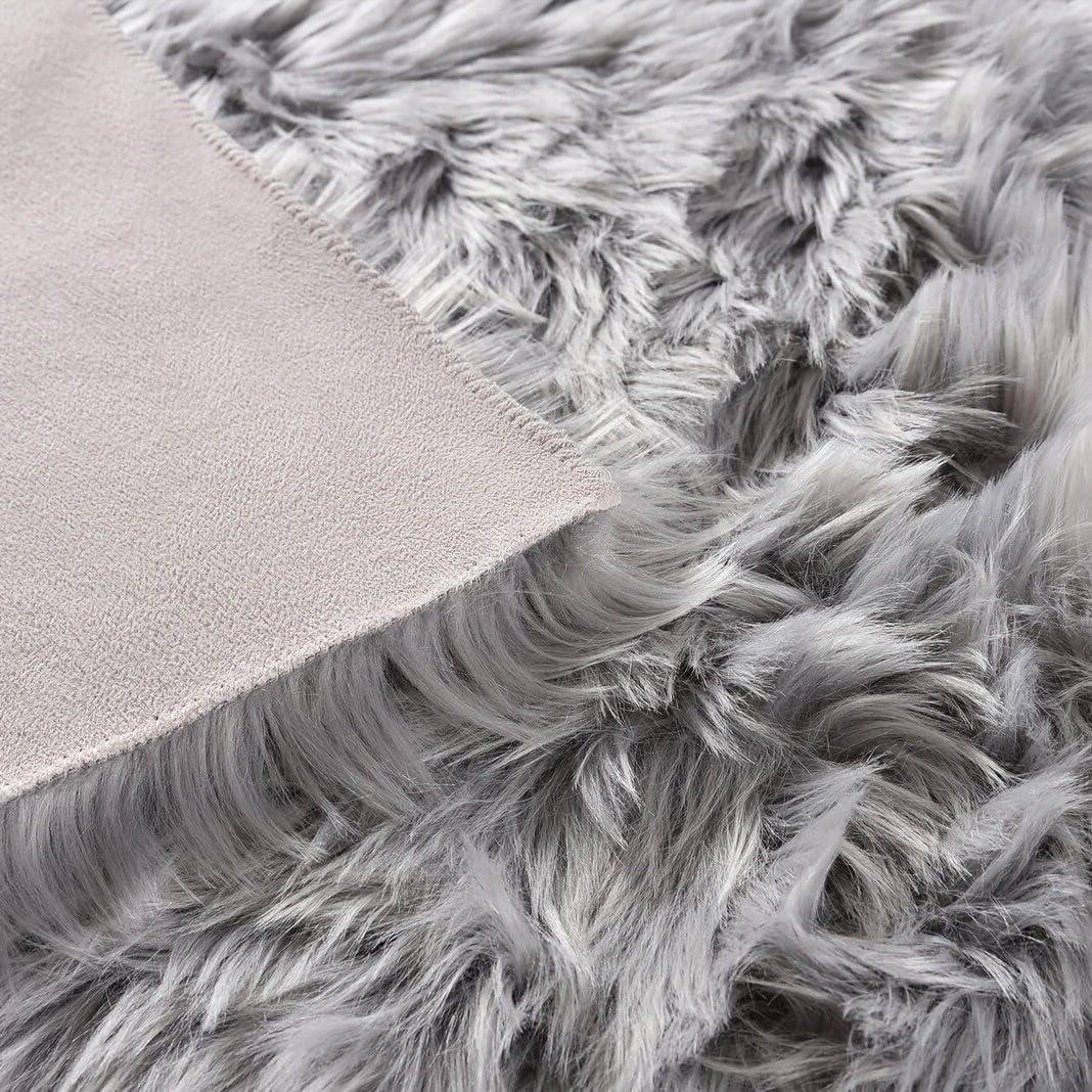 Furies Faux Fur Area Rug Fluffy Plush Irregular Sheepskin Carpet