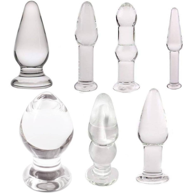Glass Anal Plug Set With Vibration Safe Unique Design