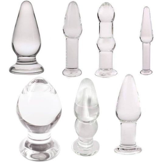 Glass Anal Plug Set With Vibration Safe Unique Design