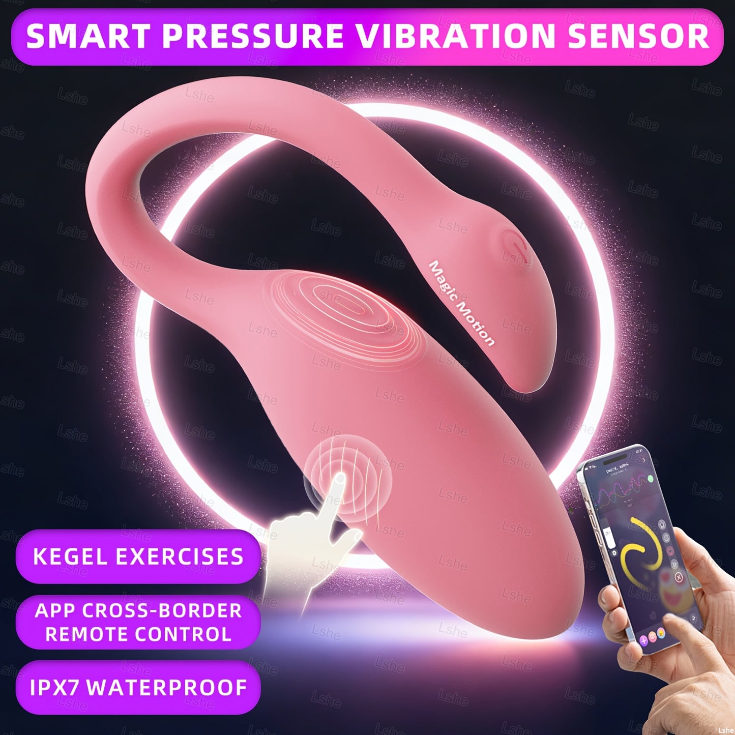 LSHE Smart Kegel Exerciser With Pressure Sensor And App Remote