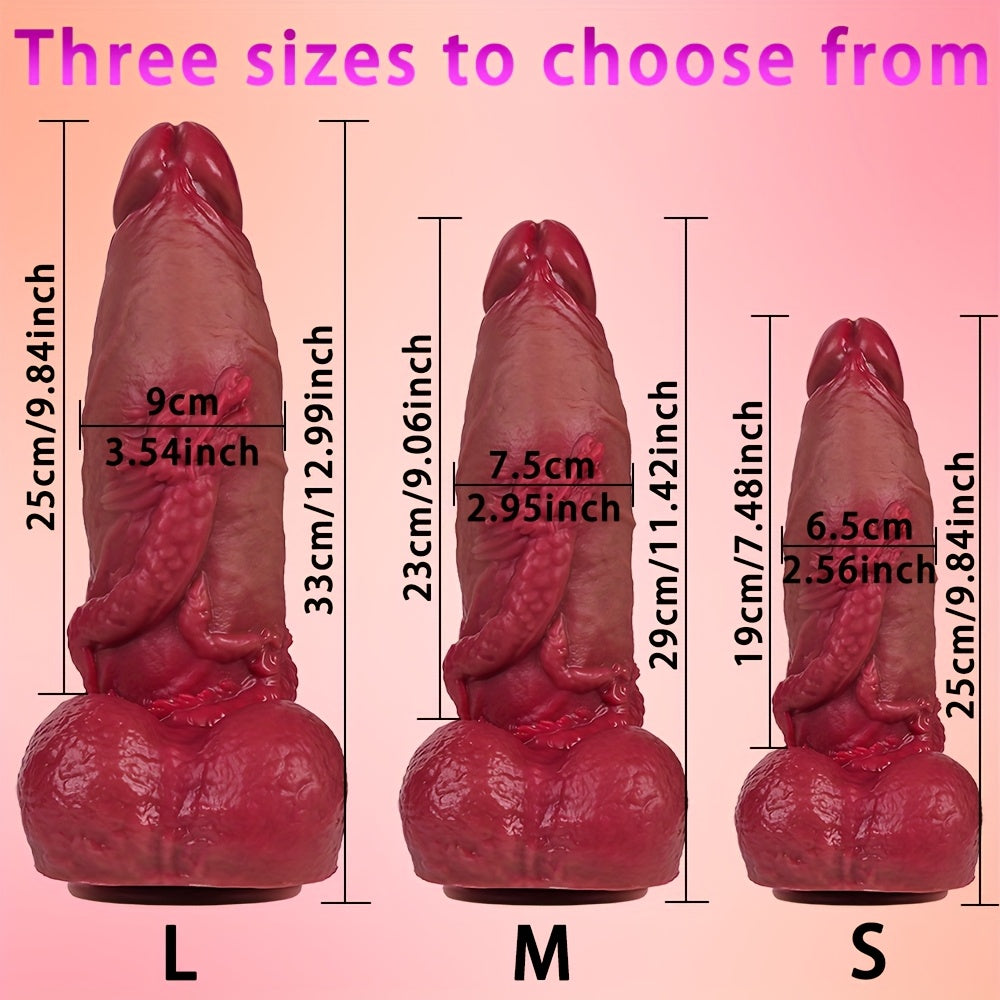 Huge Silicone Dragon Knot Dildo With Suction Cup For Hands-Free