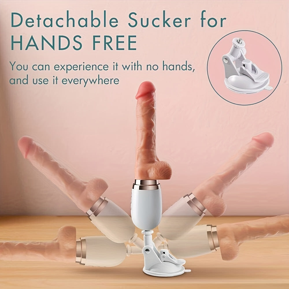 Heating Telescopic Thrusting Vibrating Dildo With Remote Control