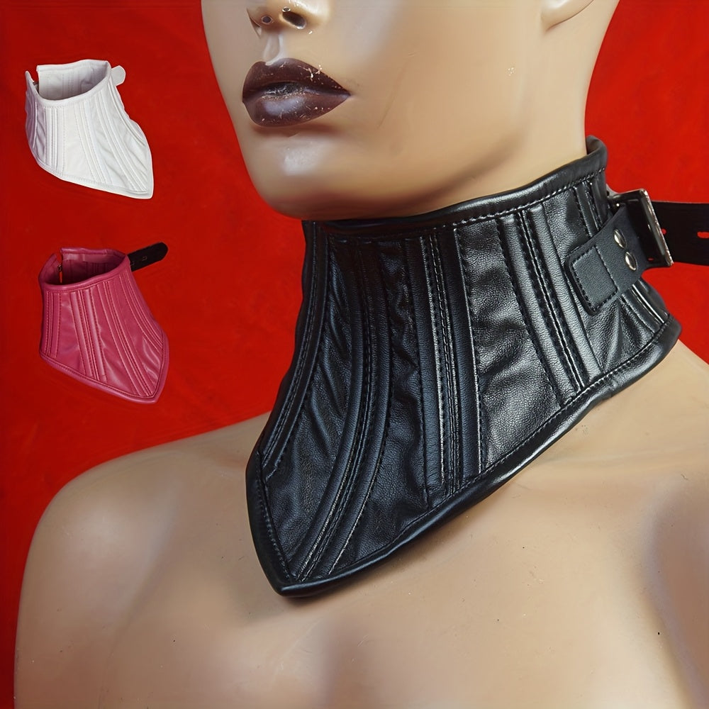 Gothic Elegance PU Leather Collar Necklace for Steampunk Cosplay