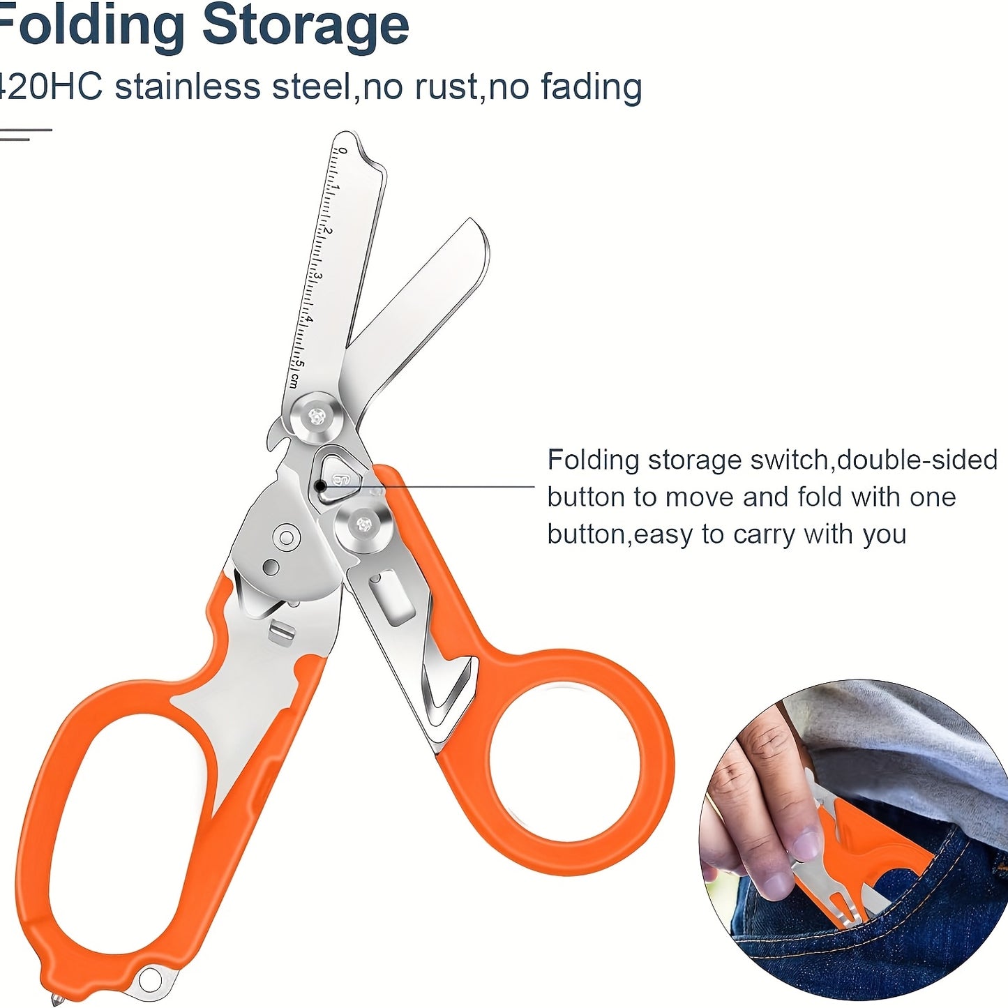 6in1 Emergency Response Shears With Glass Breaker And Holster