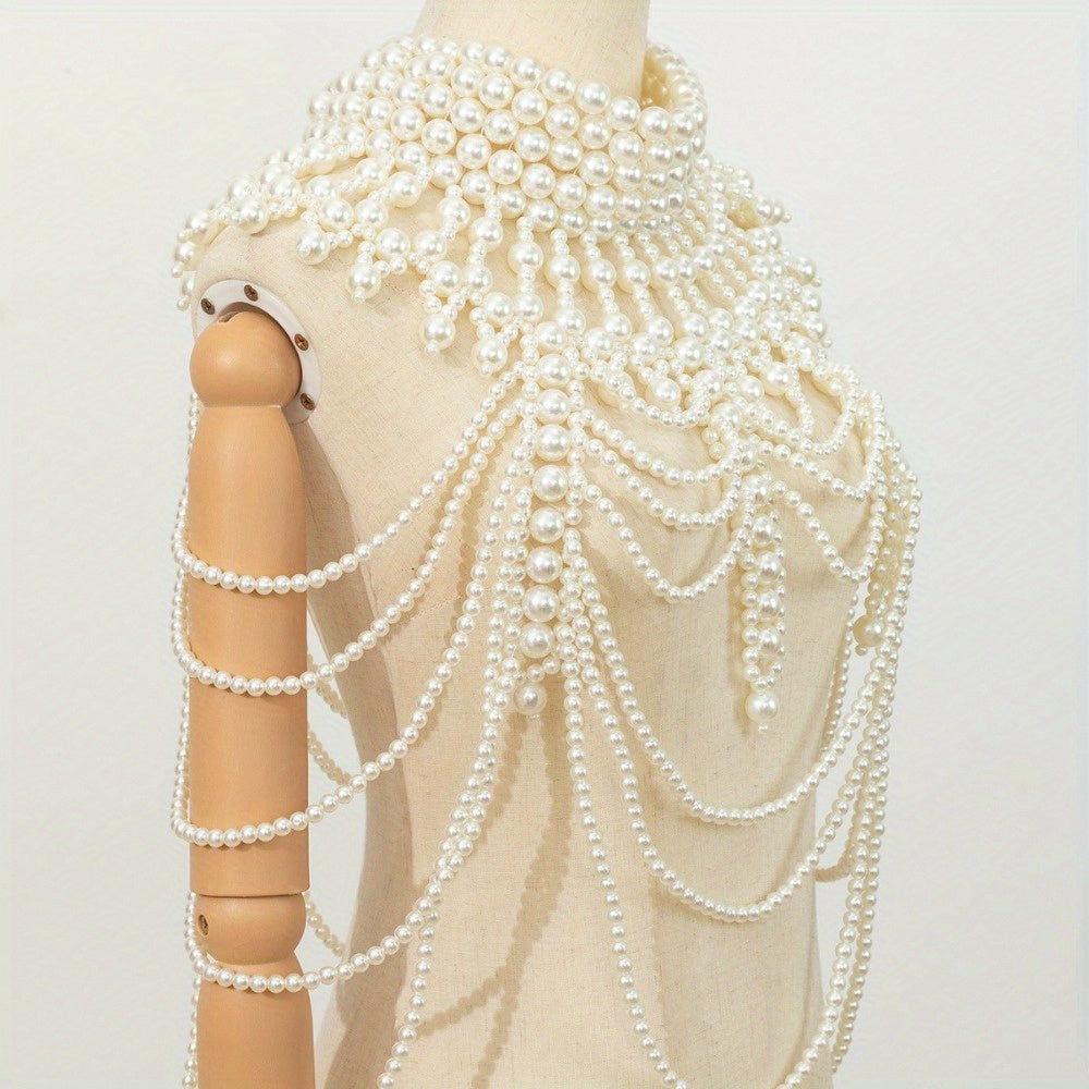 NEULRY New Vintage Heavy Industry Hand-Beaded Freshwater Pearls Body Chain