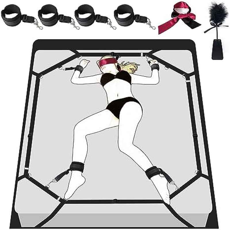 Bed Restraint Bondage Set With Adjustable Straps And Quick Installation