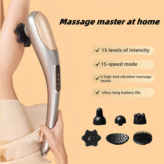 Portable Electric Wand With 6 Heads And 15 Intensity Levels