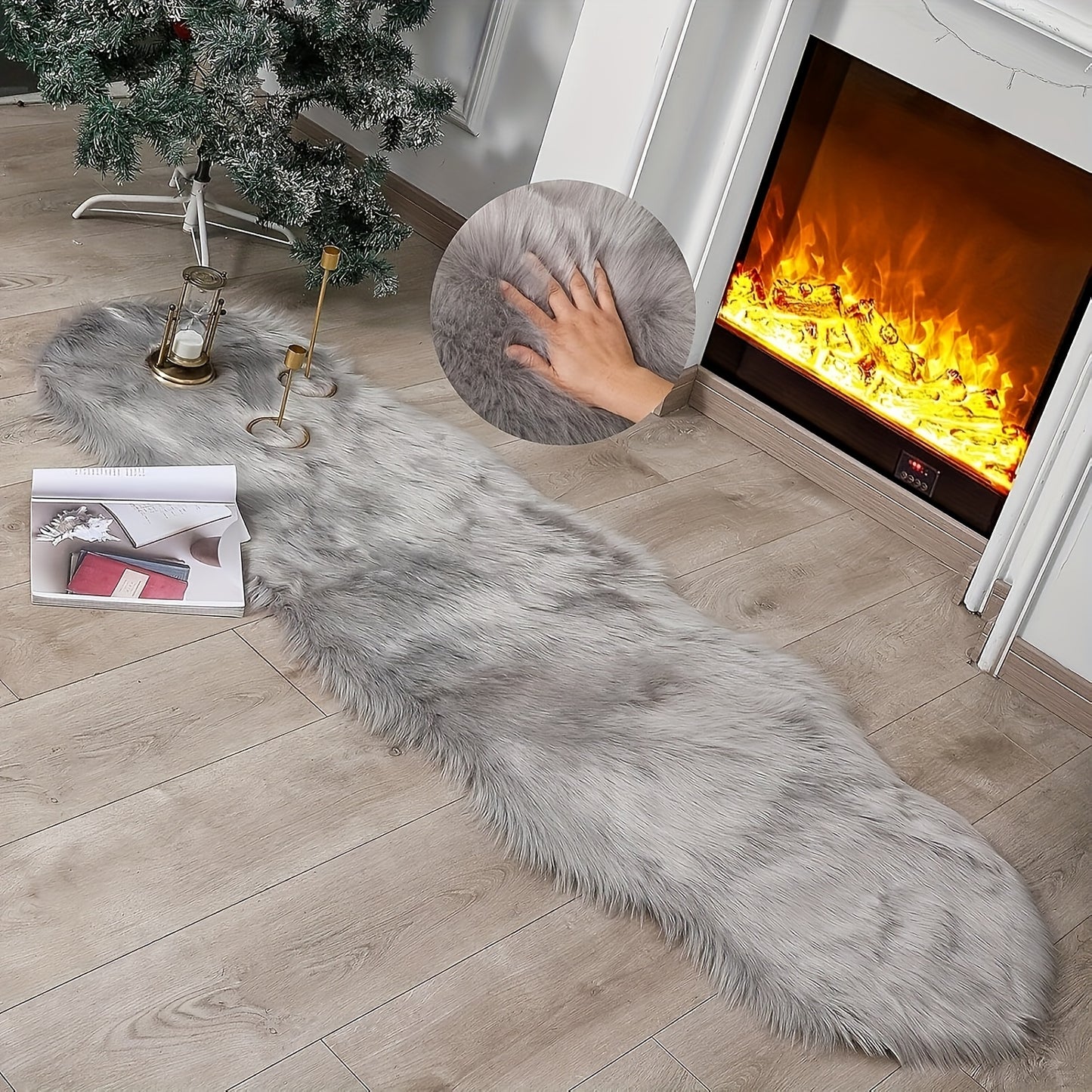 Furies Faux Fur Area Rug Fluffy Plush Irregular Sheepskin Carpet