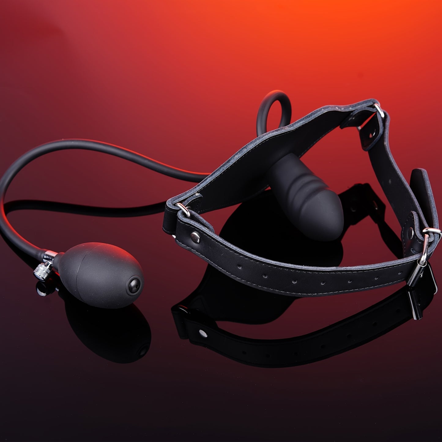 Inflatable Ball Gag With PU Straps For BDSM Bondage Play