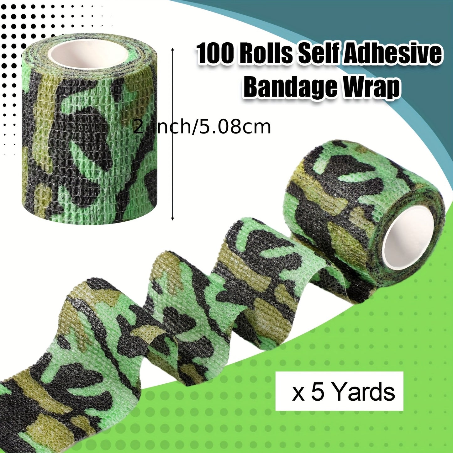 OUTUS 100 Rolls Self Adhesive Bandage Wrap Cohesive Non Woven Medical