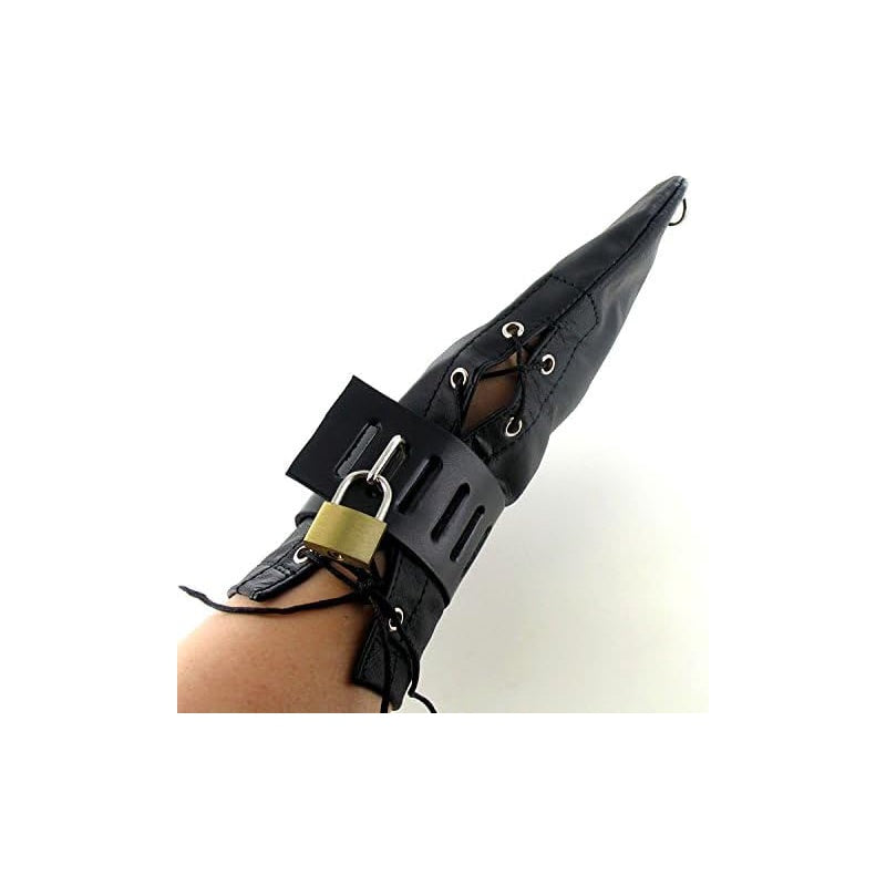Leather Bondage Mittens Heavy Duty Wristwear For BDSM Gear