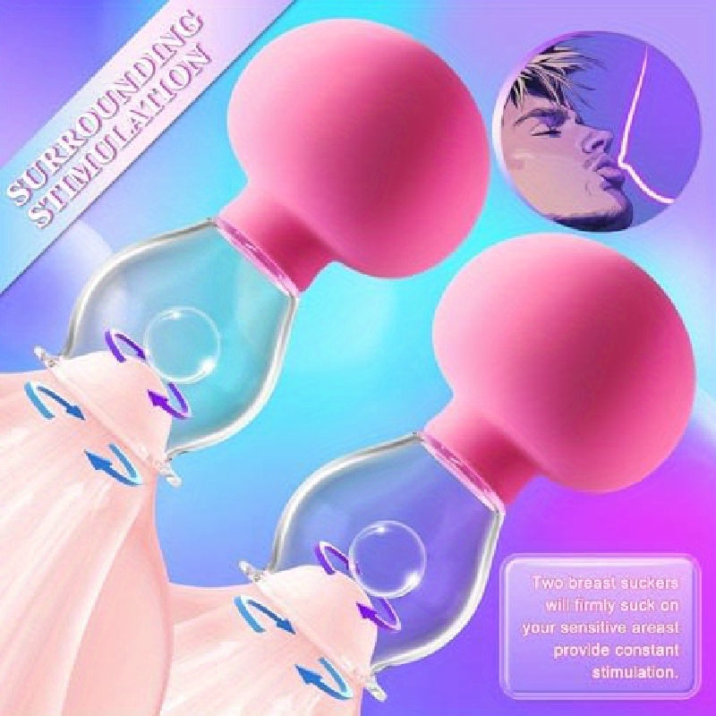 Adult Sex Toys - 1 Pair BDSM Nipple Toys for Couples Pleasure, Manual Suction Mini Foreplay Nipple Pump for Women, Nipple Corrector for Inverted Flat Nipples