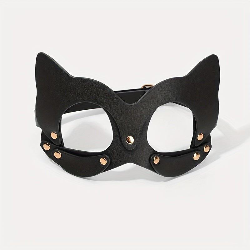 Punk Style Bondage Set With Cat Ear Mask And Cuffs
