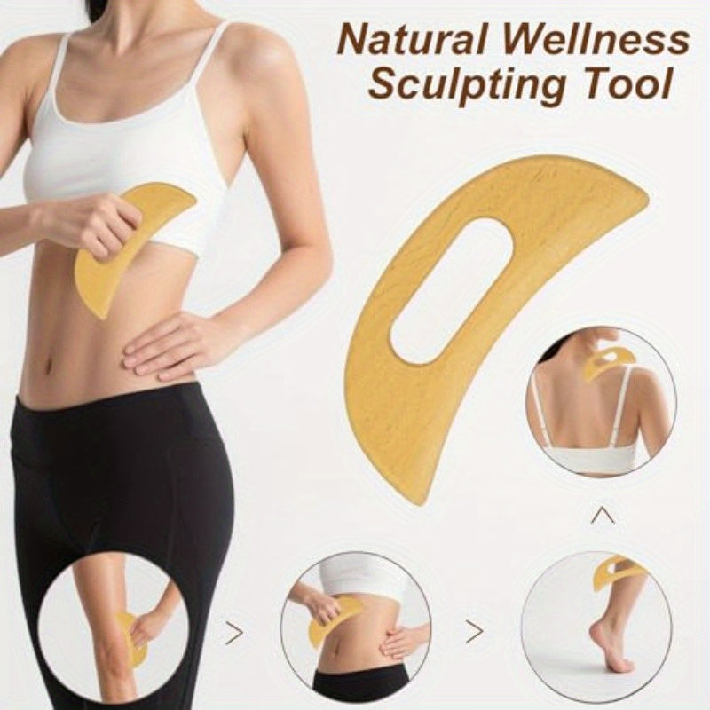 Six in One Wooden Massage Tool Set with Interchangeable Heads for Body Contouring