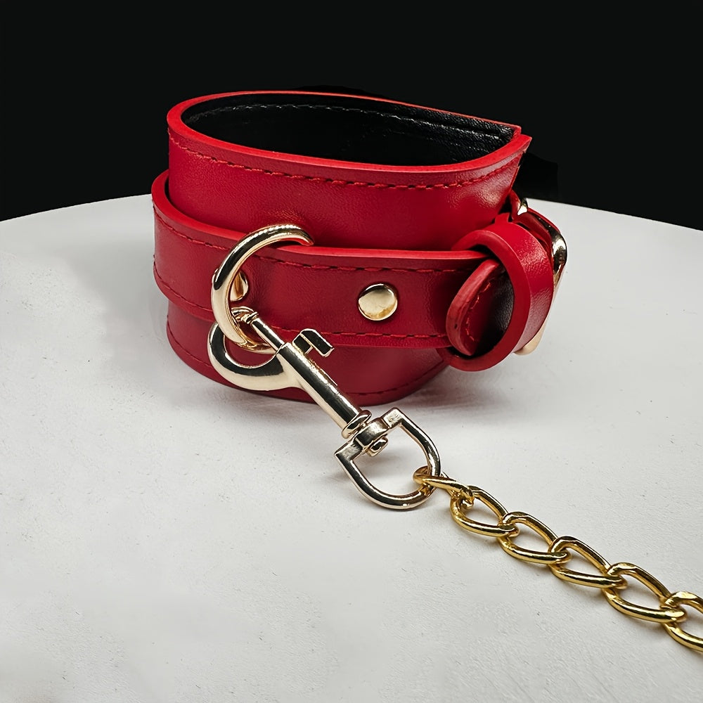 Suction Cup PU Leather Handcuffs Bondage Set For Couples