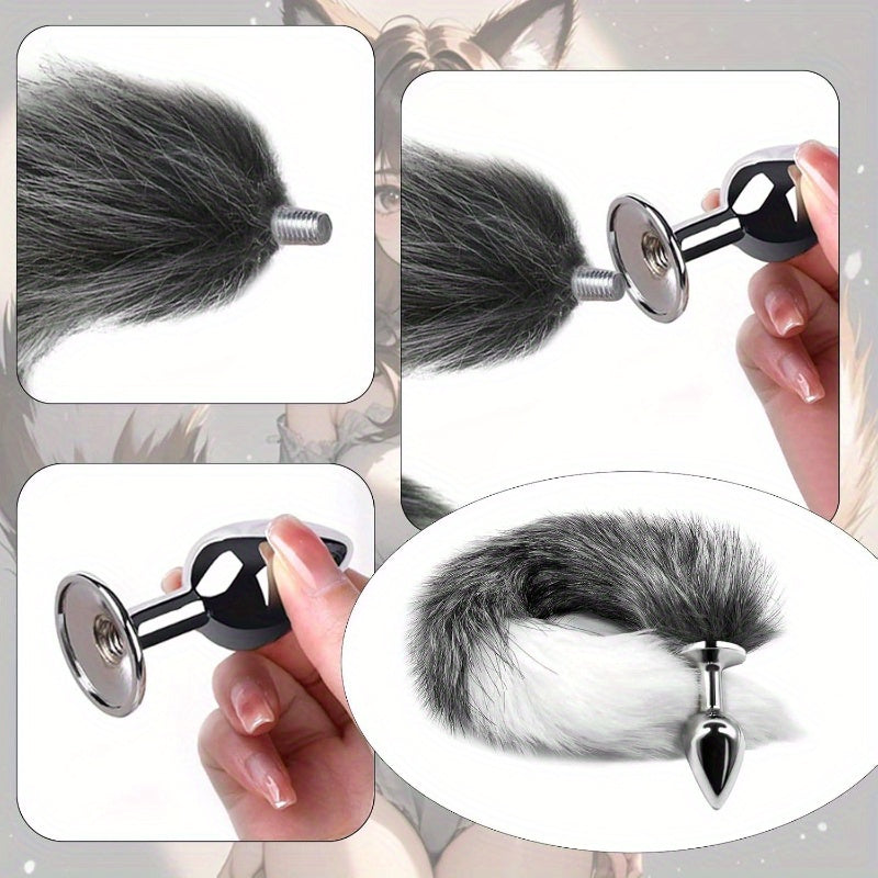 Dura Tail Anal Plug With 3 Interchangeable Metal Inserts