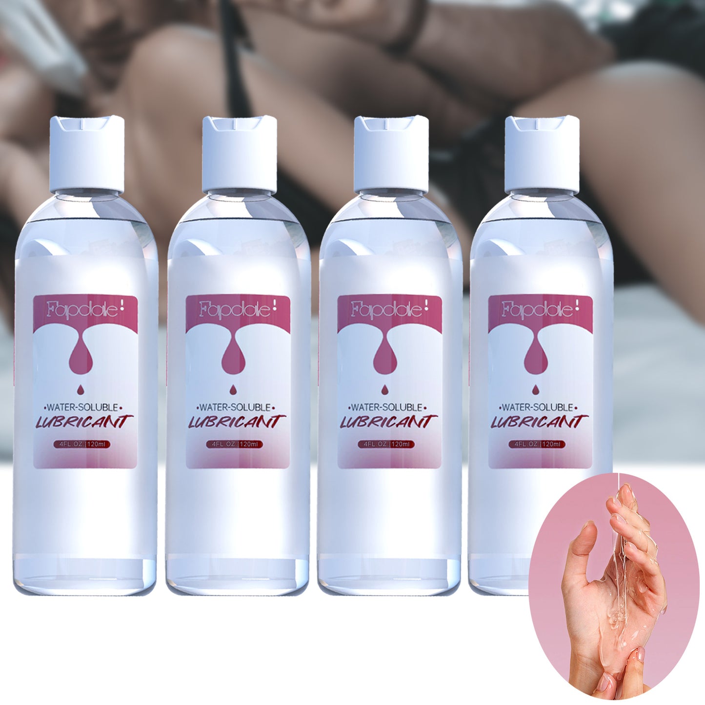 FAPDALE Water Based Lubricant 4 Pack With Pump Head For Couples