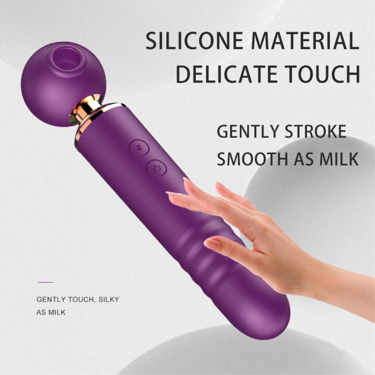 Rechargeable G-Spot Wand Vibrator Massager For Women 3 In 1 Silicone
