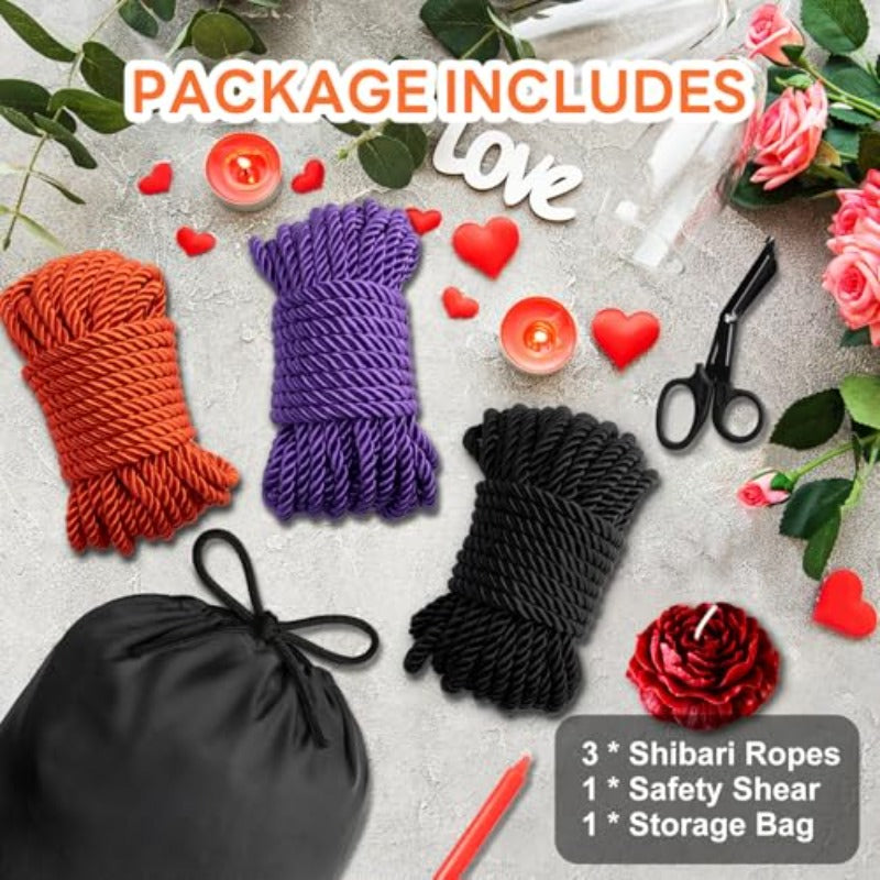 Japanese Shibari Rope Kit Silky Soft Polyester Ropes For Beginners