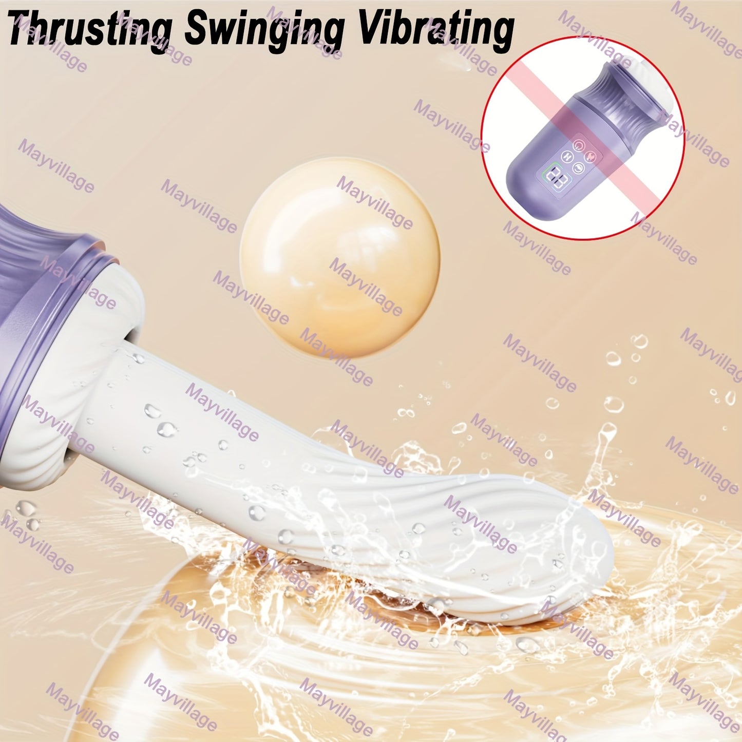 Handsfree Sex Machine Dildo With 7 Modes Vibrator Heating G Spot Anal