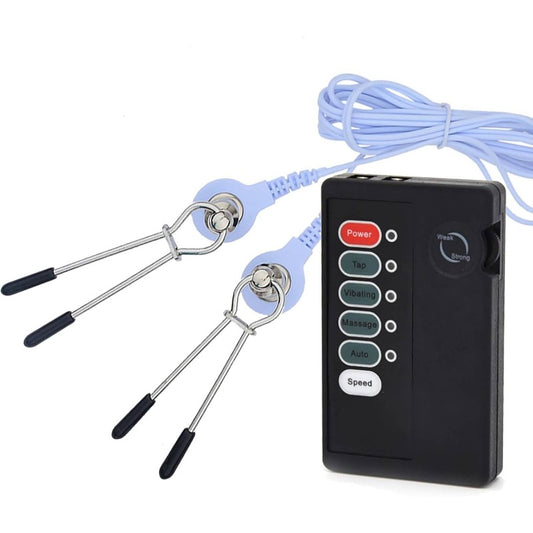 Nipple Clamps Set Electro Shock Controller Discreet Restraint Toy