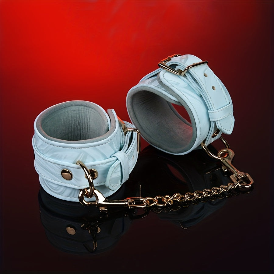 8pcs SM Adult Toy Couple Punishment Game Toy | Includes Mouth Ball, Eye Mask, Leather Whip, Restraint Handcuffs, Collar, Buckle, Made of Leather, Contains Fluff, High-End Factory Direct