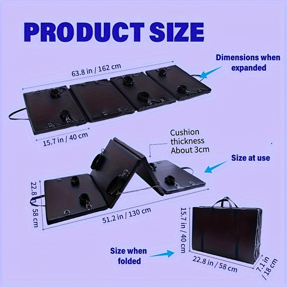 PU Leather Bondage Restraints System With Handcuffs And Ankle Cuffs