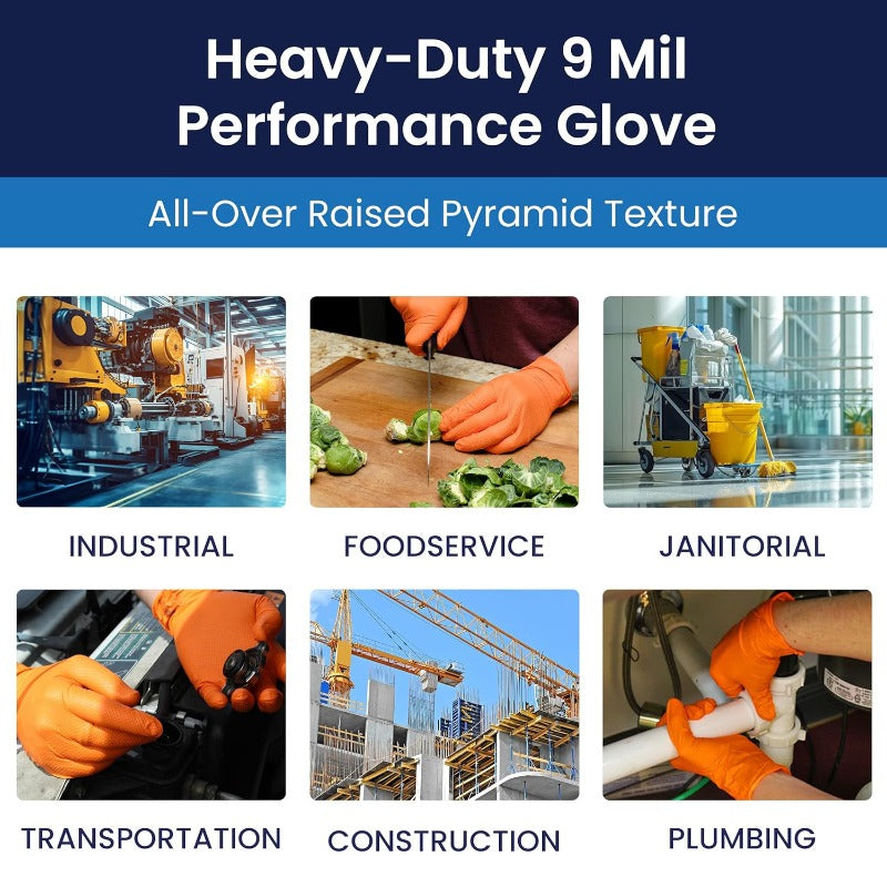 Adenna ProWorks CATCH Heavy-Duty Nitrile Gloves With Raised Pyramid Grip