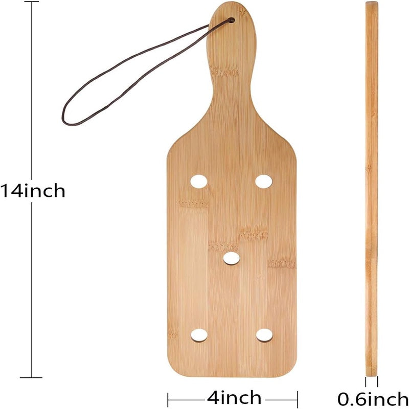 14inch Bamboo Paddle for Adult BDSM Sex Play with 5 Holes, Bdsm Accessories, Erotic Play, Smooth Finish, Sleek Design, Durable Material, Lightweight Construction, Erotic Tool