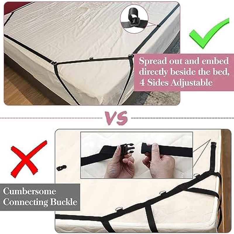 Bed Restraint Bondage Set With Adjustable Straps And Quick Installation