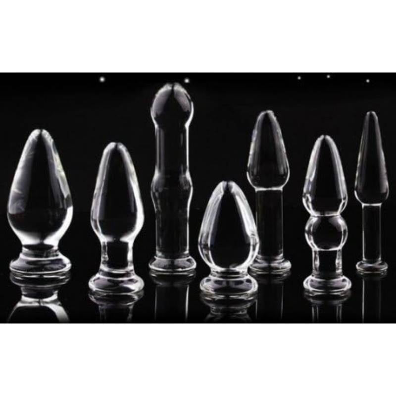 Glass Anal Plug Set With Vibration Safe Unique Design