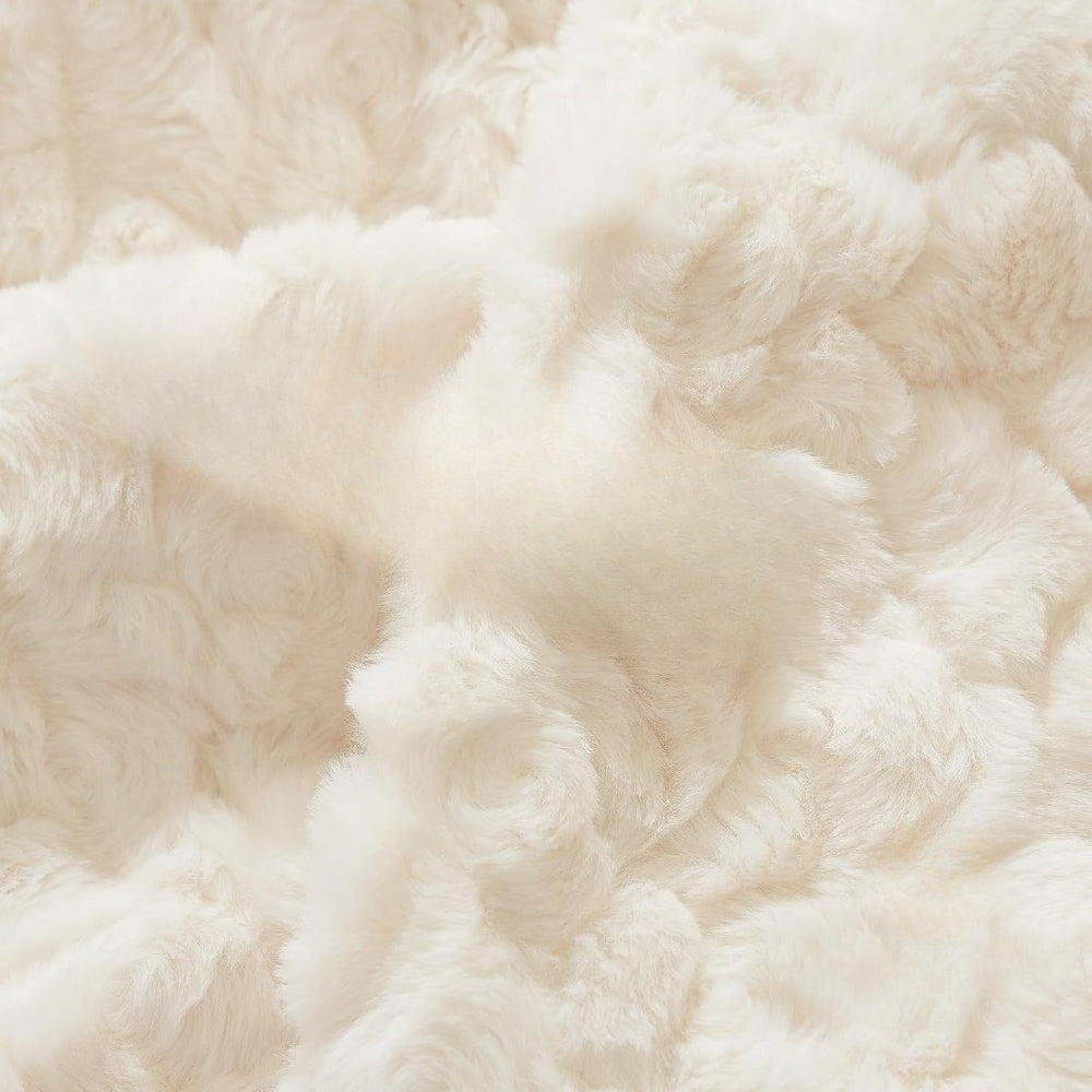 Cozy Bliss Reversible Faux Fur Throw Blanket For Couch
