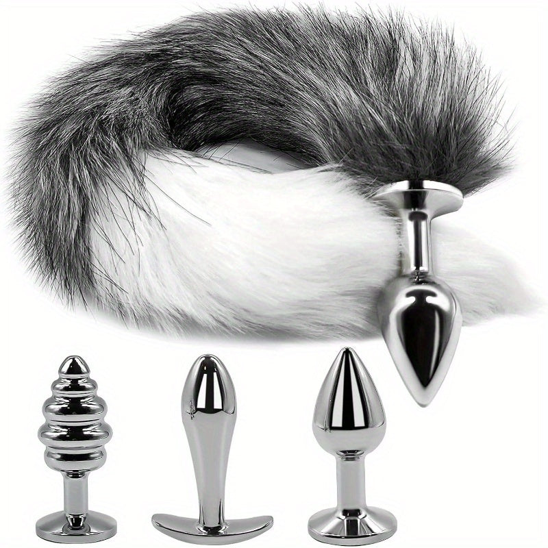 Dura Tail Anal Plug With 3 Interchangeable Metal Inserts
