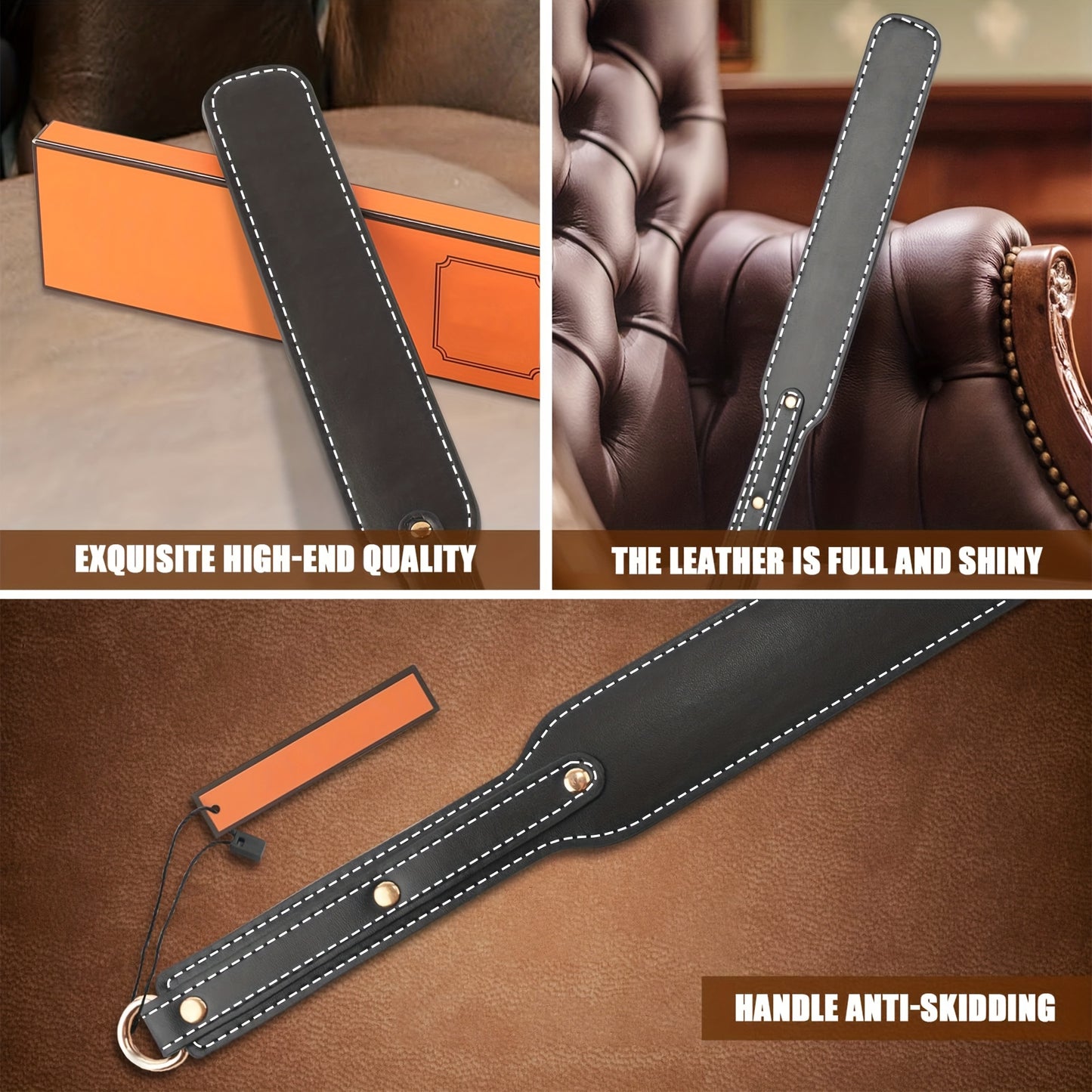 Horse Training Crop With Stainless Steel Handle Faux Leather Paddle