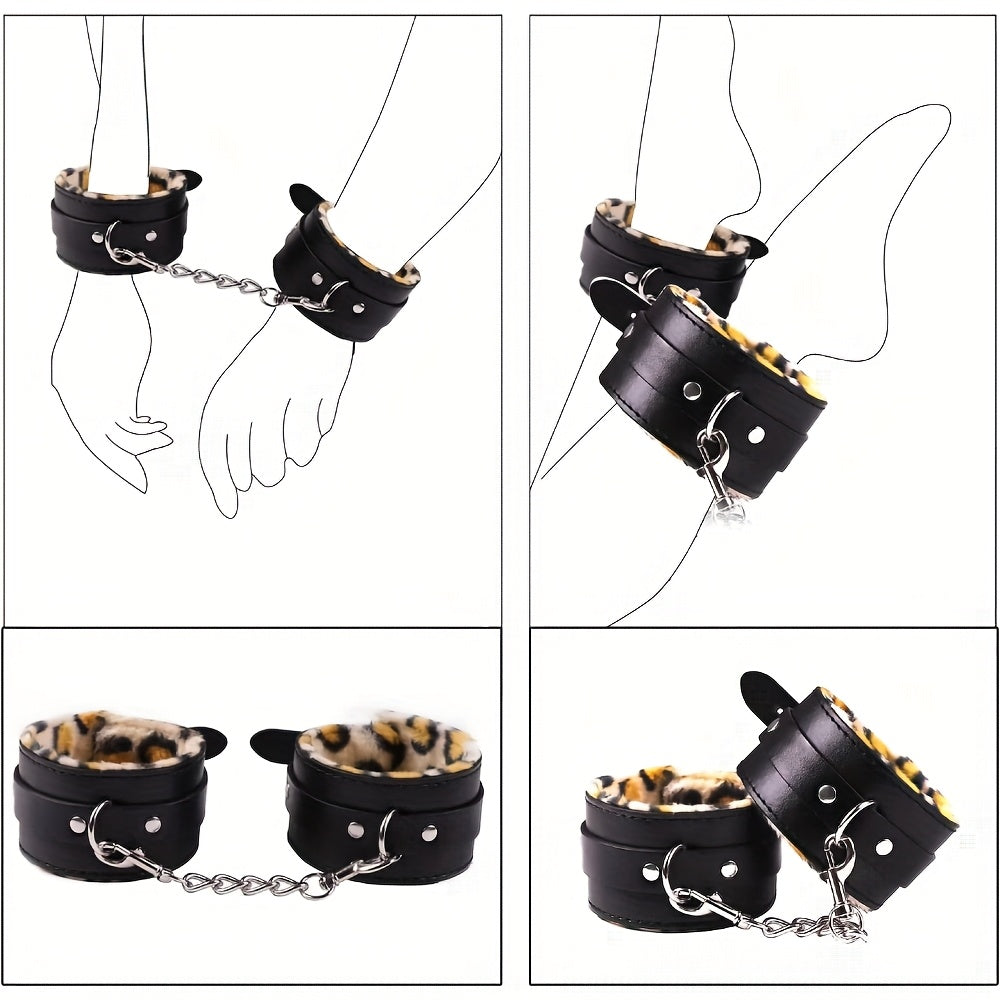 Leather Bondage Kit 30pc Restraints Set for Couples