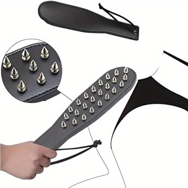 Paddle Leather Short for Adult Play & Horse Training( Extreme Studded) Spiked Slap for Couples( Flirting Supplies)