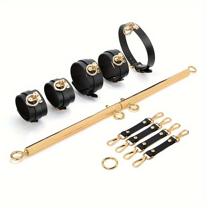 Metal Leg Spreader Bondage Tool With Adjustable Cross Buckle BDSM