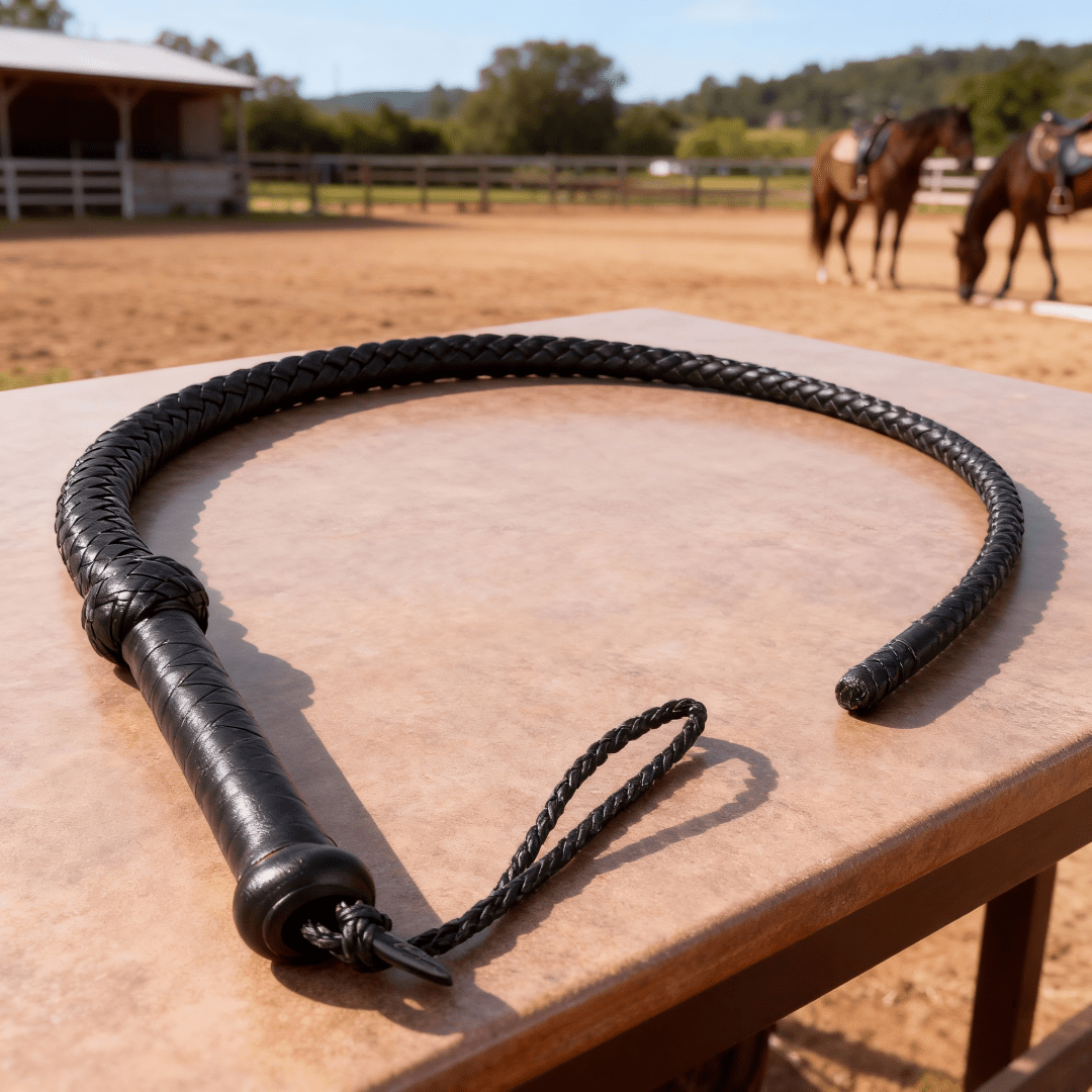 Cowhide Leather Bullwhip for Training and Practice