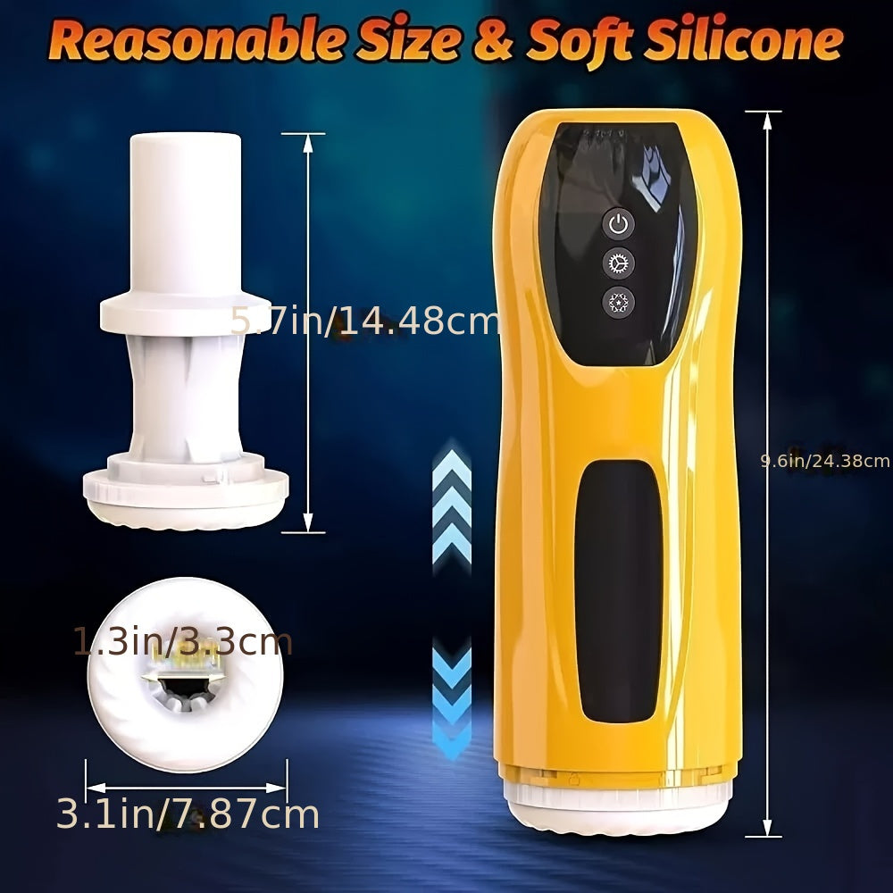 Automatic Dual Motor Silicone Male Masturbator With 7 Modes