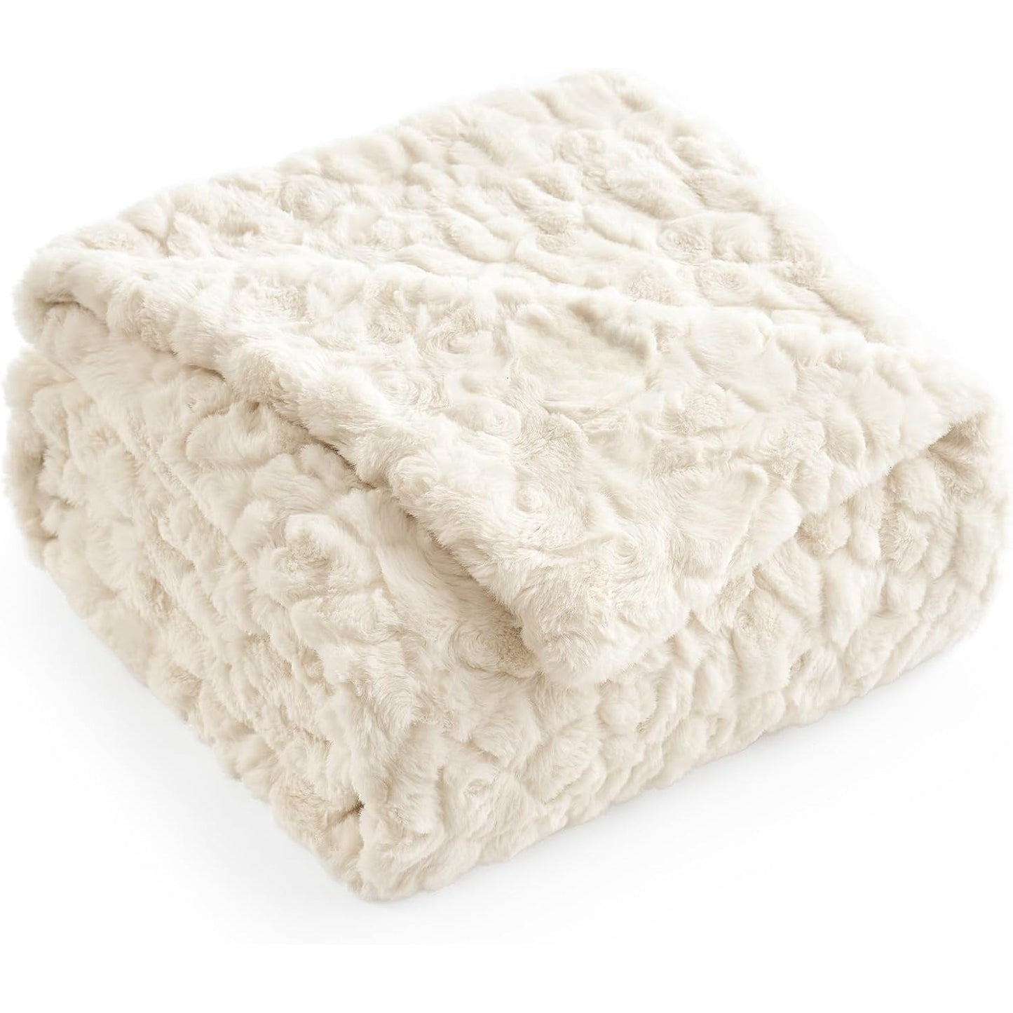 Cozy Bliss Reversible Faux Fur Throw Blanket For Couch