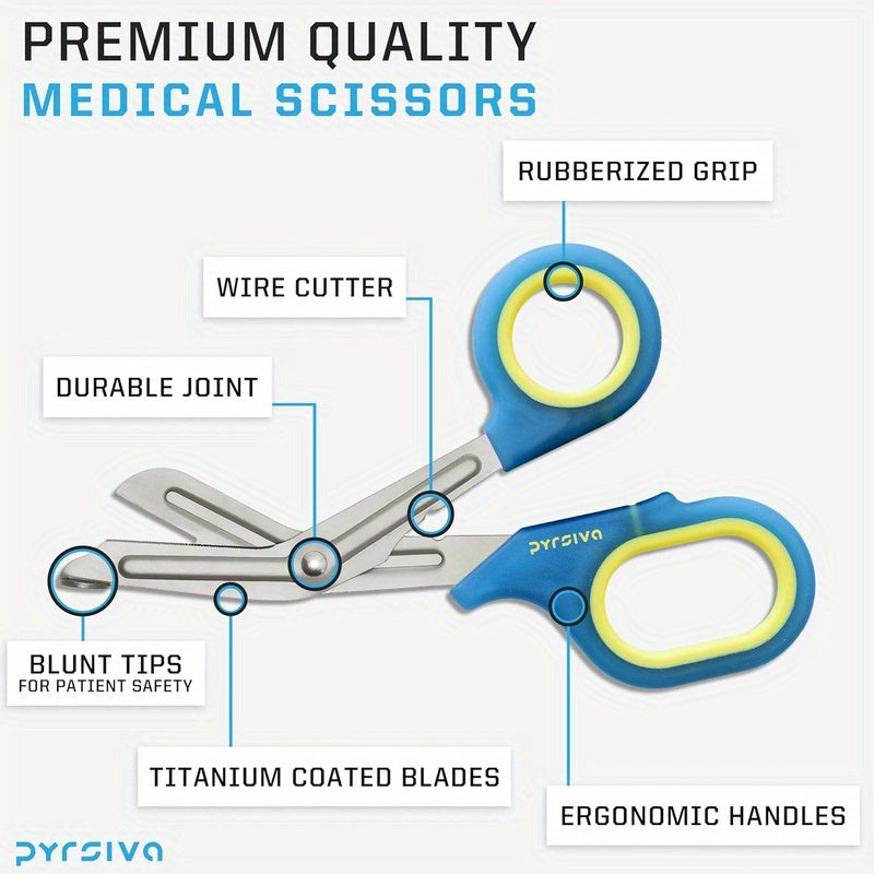 Glow-In-The-Dark Medical Shears Trauma Scissors With Rubberized Handle