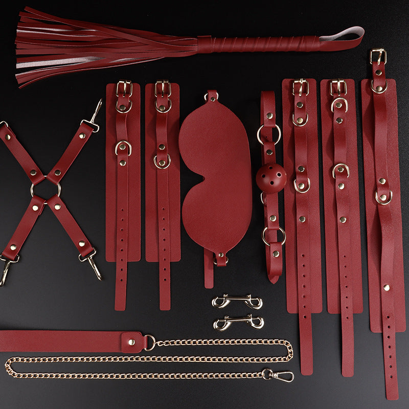 UNMZ 10pc BDSM Bondage Set Handcuffs Whip Restraints Kit Couples