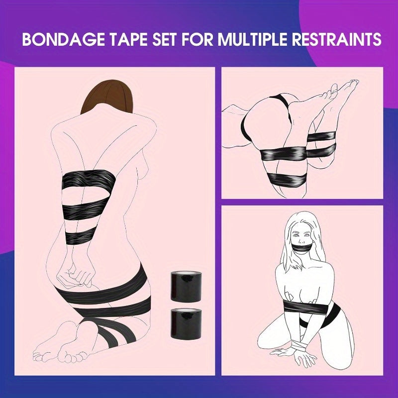 Sex Toys BDSM Bondage Tape Electrostatic PVC 3 Rolls for Couples
