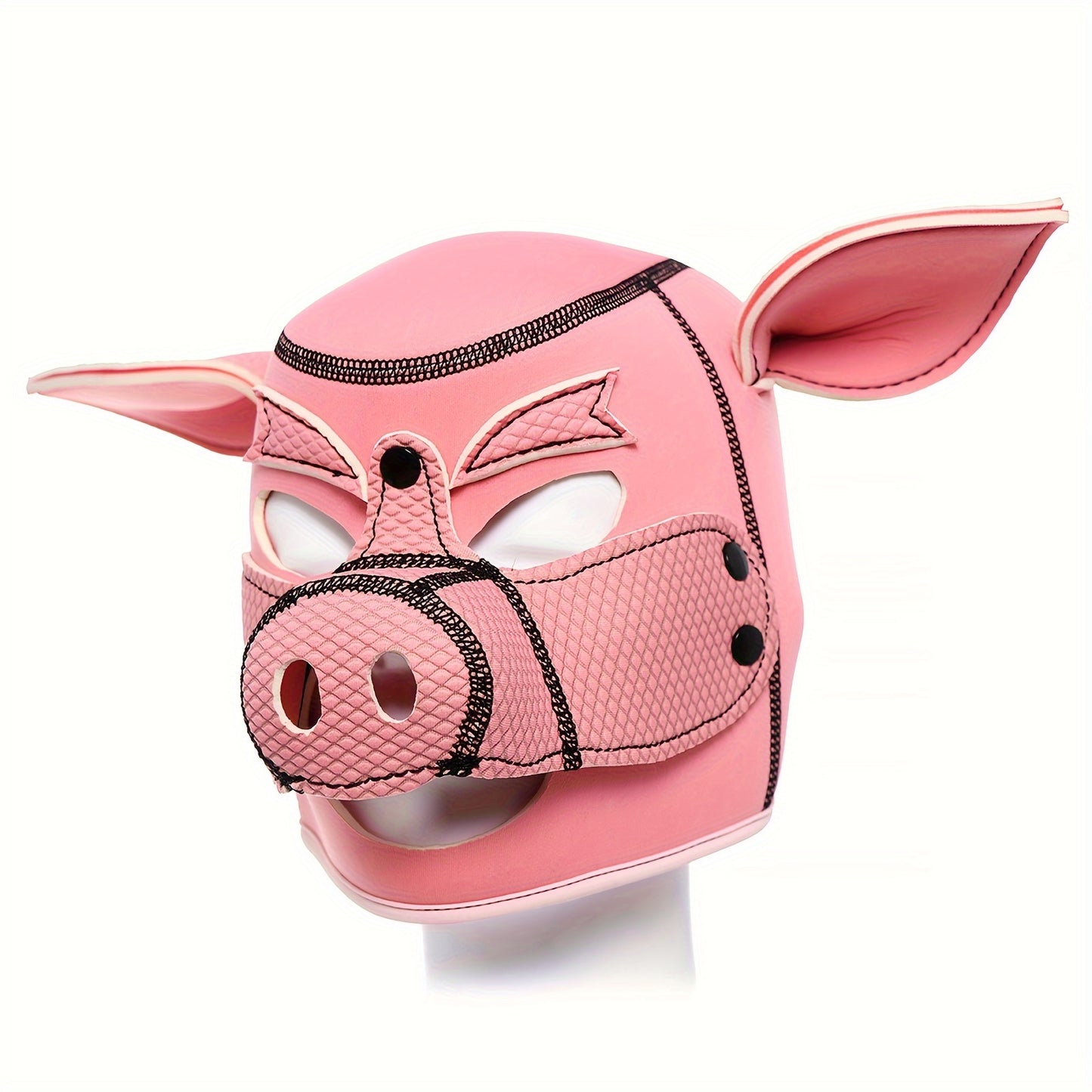 Rubber Pig Hood BDSM Mask for Adult Cosplay and Bondage