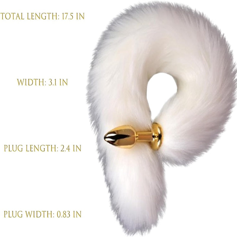 Faux Fur Tail Butt Plug With Stainless Steel Tip
