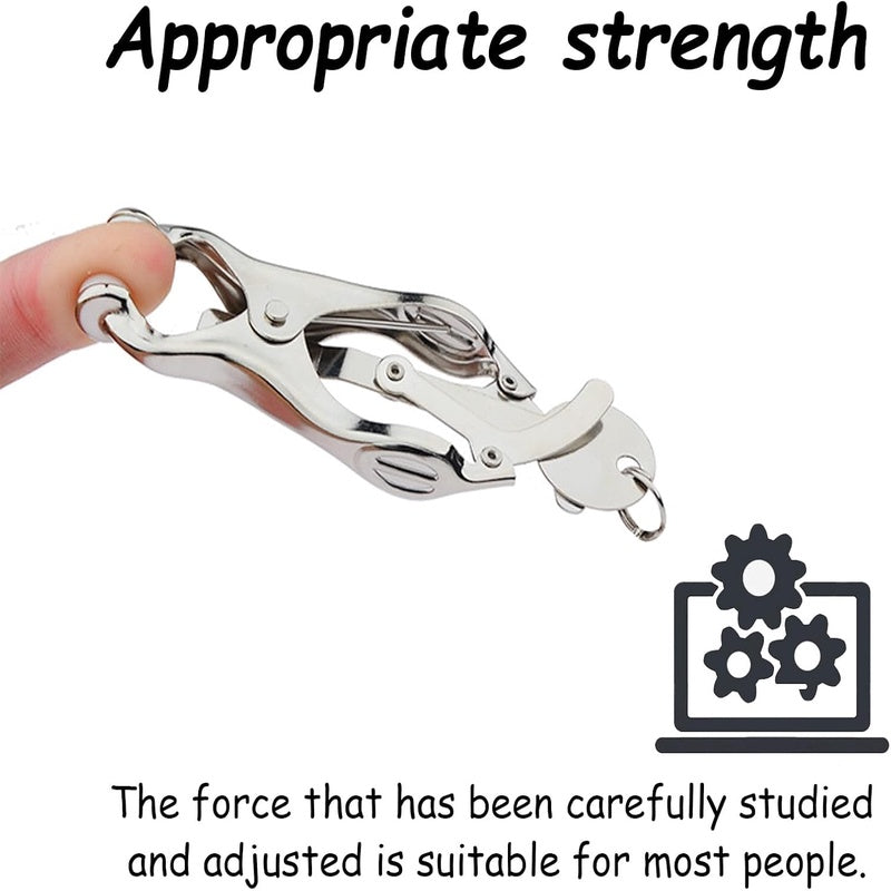 Clit Clamp, Pussy Spreader, Metal Vaginal Labia Spreader BDSM Toys Nipple Clamps Sensory Toys Woman Clips Couples Sex Games Bondage Gear Accessories Restraints Kinky Sex Toy for Women Couple 2pcs