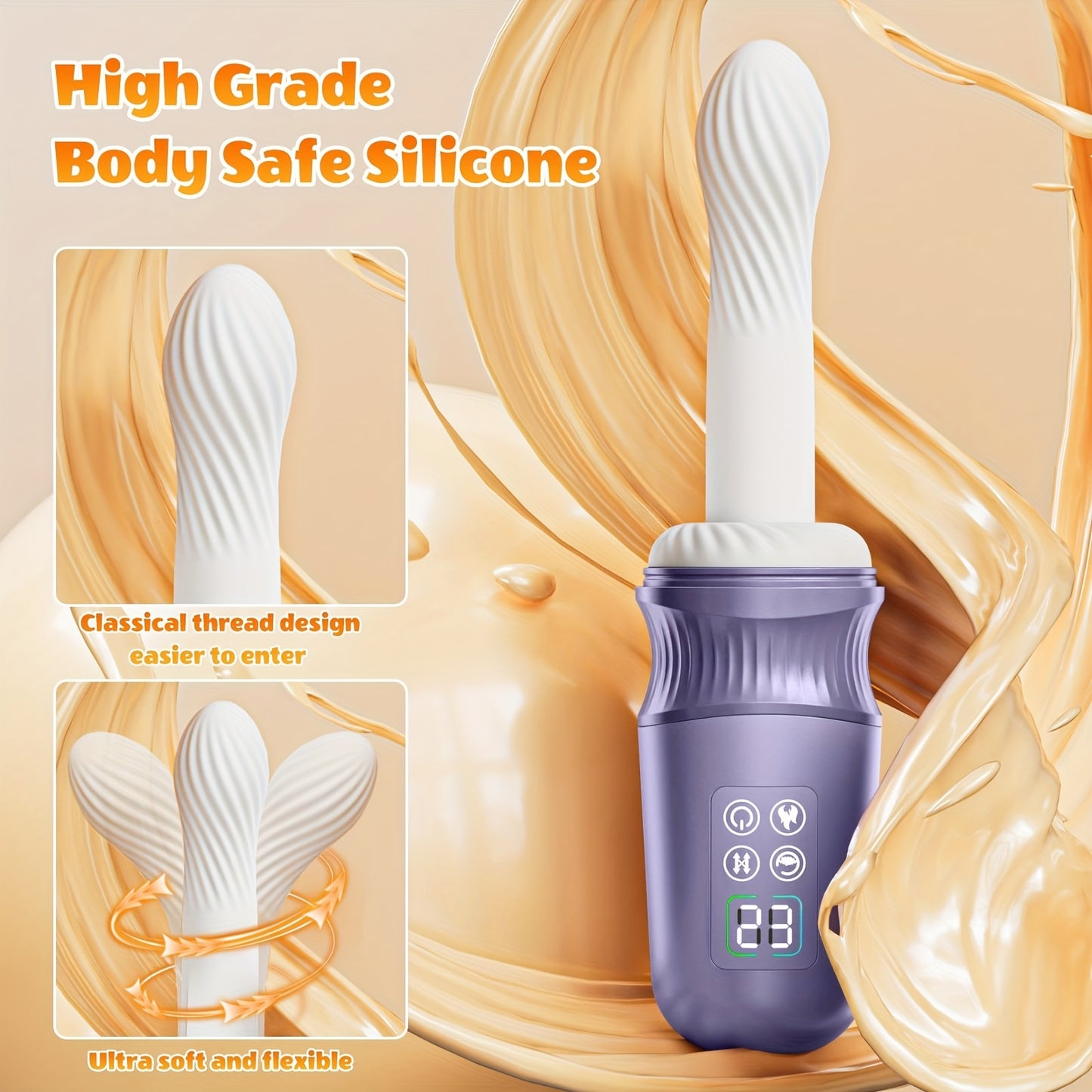 Handsfree Sex Machine Dildo With 7 Modes Vibrator Heating G Spot Anal