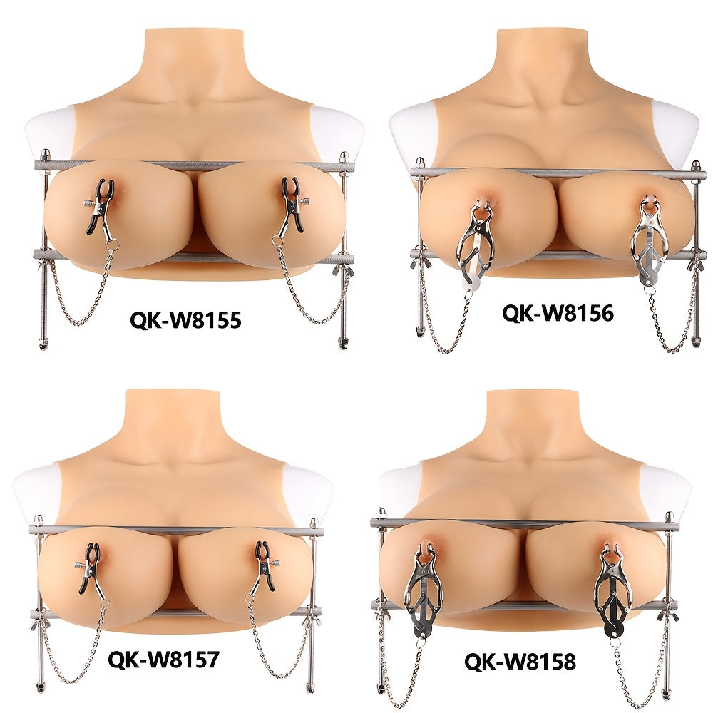 Stainless Steel Breast Clamp Stimulator Textured Nipple Toy