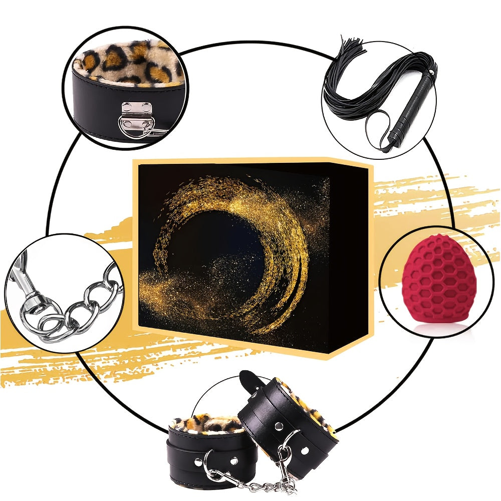 Leather Bondage Kit Restraints Set For Couples BDSM Toys